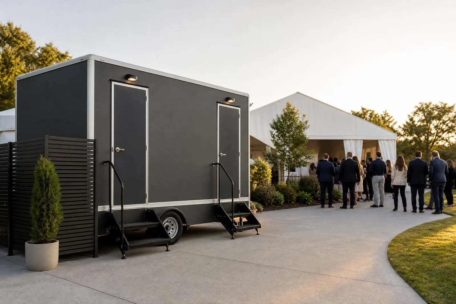 Construction Site Porta Potty Rentals portable sanitation setup